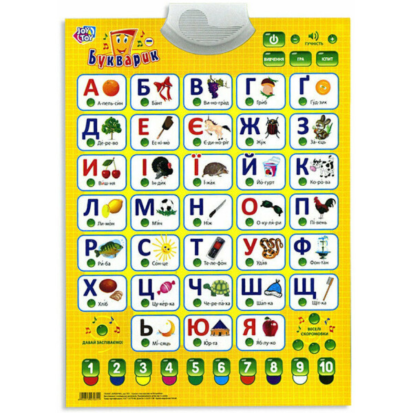 

Интерактивная игрушка PlaySmart Плакат Букварик украинский язык (7031)