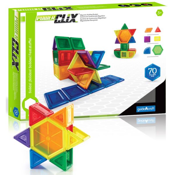 

Магнитный конструктор Guidecraft PowerClix Solids, 70 деталей (G9422)