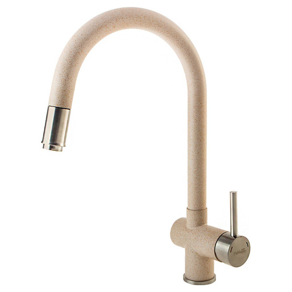

Смеситель кухонный Fabiano FKM 47P S/Steel Beige бежевый