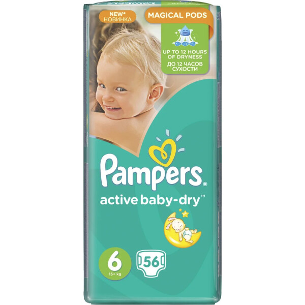 

Подгузники Pampers Active Baby-Dry гигант пак 6 56шт