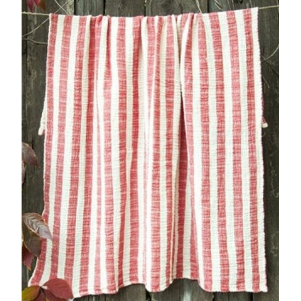 

Плед-накидка Barine - Stripe Muslin kirmizi красный 77*82
