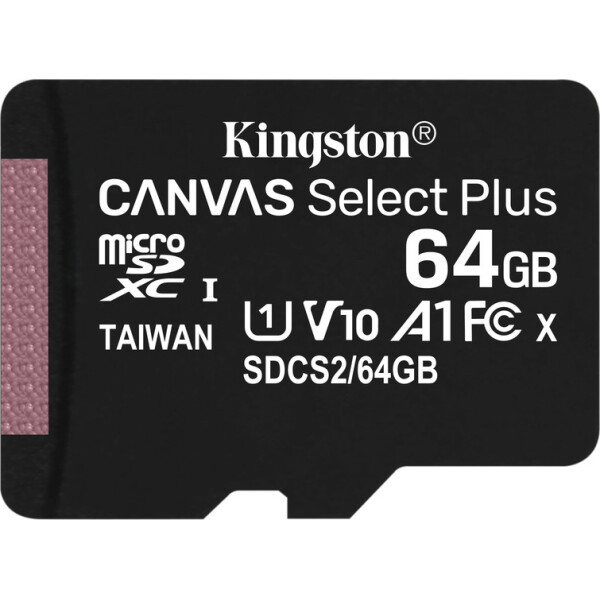 

Карта памяти Kingston 64GB microSDXC Canvas Select Plus 100R A1 C10 (SDCS2/64GBSP)