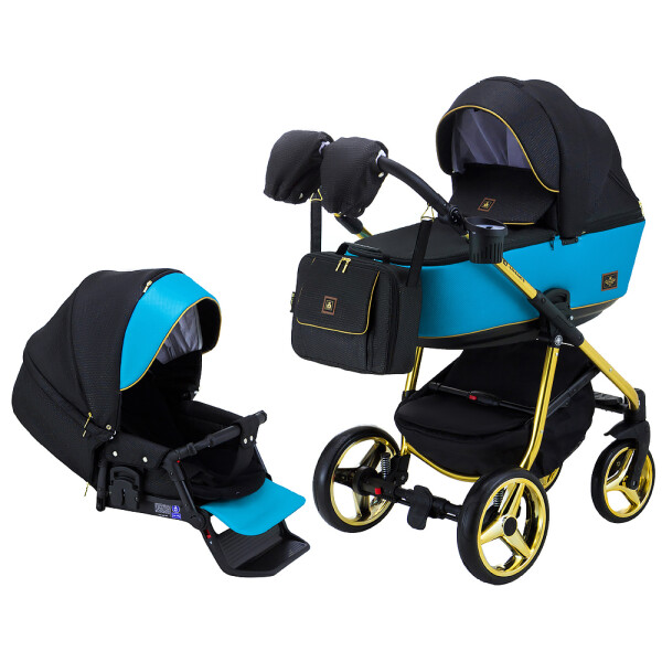 

Детская коляска универсальная 2 в 1 Adamex Barcelona Polar (Gold) BR608