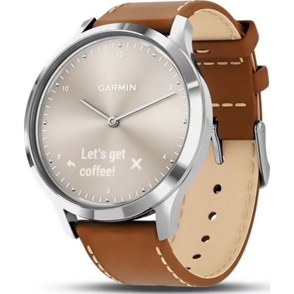 

Garmin Vivomove HR Premium Silver with Tan Italian Leather Band (010-01850-AA)