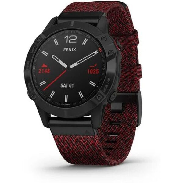 

Смарт-часы Garmin Fenix 6 Sapphire DLC with Heathered Red Nylon Band (010-02158-16)