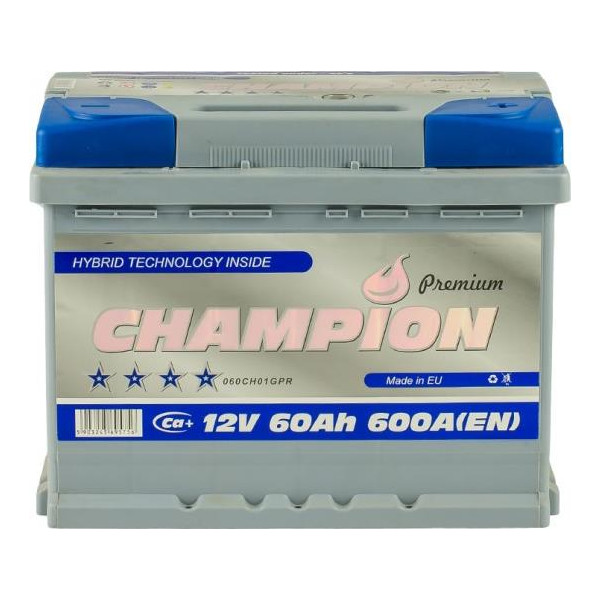 

Автомобильный аккумулятор Champion 6СТ-60 АзЕ Premium Euro (CHGP60-0)