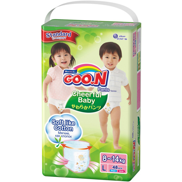 

Трусики-подгузники Goo.N Cheerful Baby L (8-14 кг) 48 шт (853881)