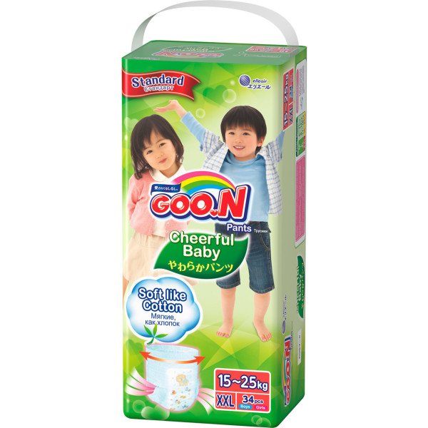 

Трусики-подгузники Goo.N Cheerful Baby XXL (15-25 кг) 34 шт (853883)