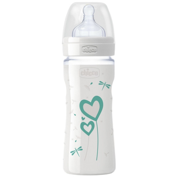 

Стеклянная бутылочка Chicco Well-Being c силиконовой соской 0+ 240 мл (20721.30)