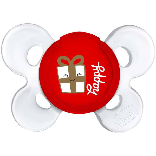

Пустышка Chicco Physio Soft Сomfort Christmas силиконовая 12м+ Бело-красная (55618.00)