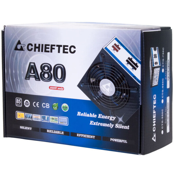 

Chieftec CTG-750C, ATX 2.3, APFC, 12cm fan, КПД 85%, modular, RTL