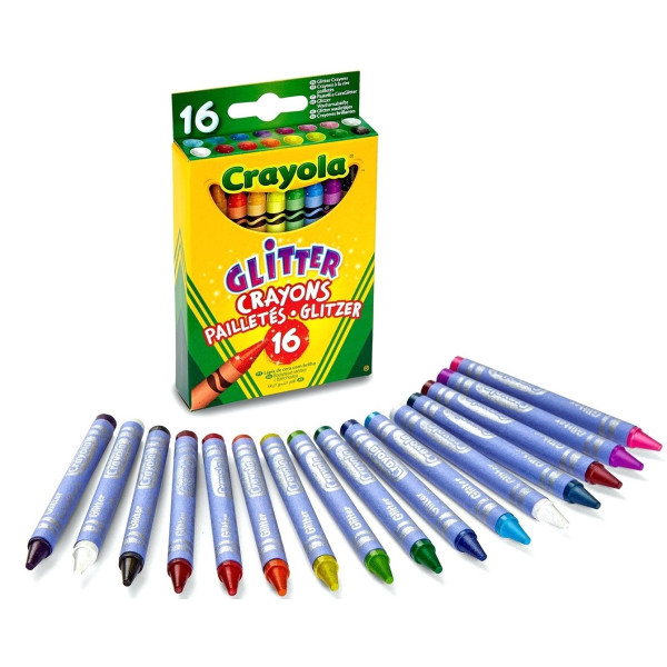 

Восковые мелки Crayola Glitter Crayons с блестками 16 шт (52-3716)