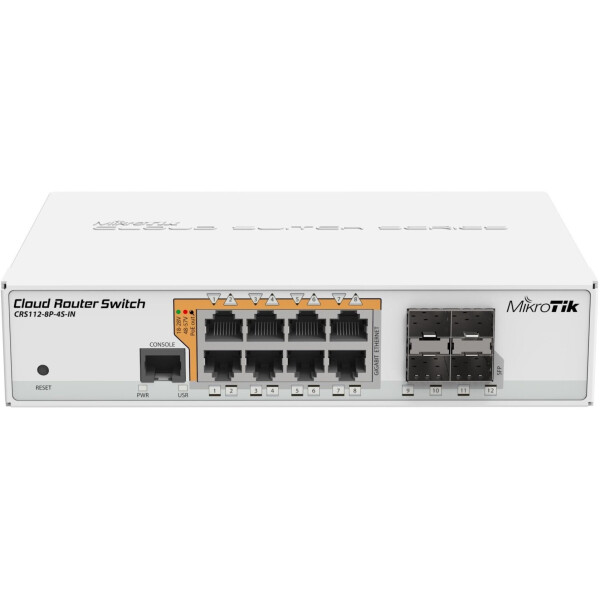

Коммутатор MikroTik CRS112-8P-4S-IN (8xGE PoE, 4хSFP)