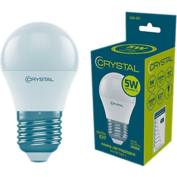 

Лампа светодиодная CRYSTAL G45 5W PA Е27 3K (G45-021)