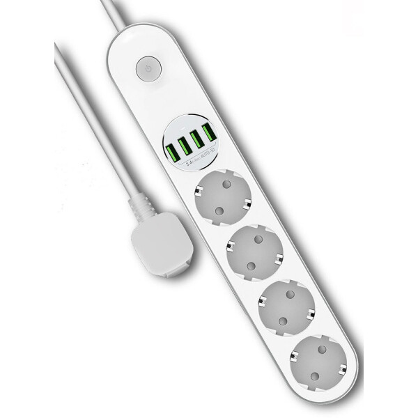 

СolorWay 4 розетки/4 USB white (CW-CHE44W)