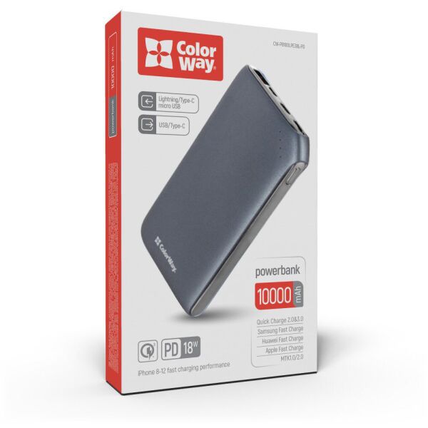 

ColorWay 10000mAh 18W Soft CW-PB100LPE3BL-PD Blue
