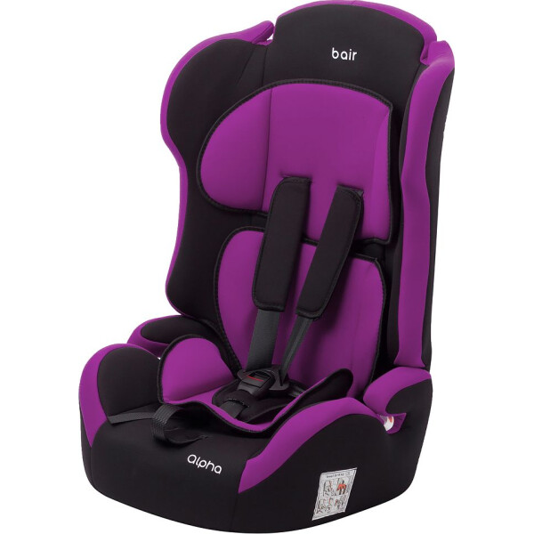 

Детское автокресло Bair Alpha 1/2/3 (9-36 кг) DA2418 черный - фиолетовый