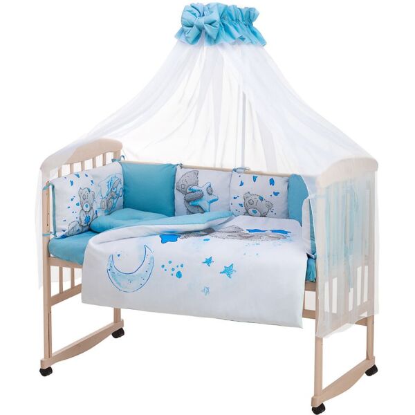 

Детская постель Babyroom Bortiki Print-08 (8 элементов) blue teddy