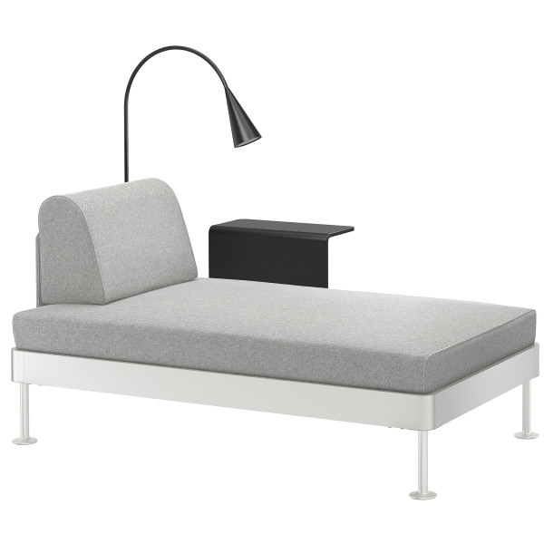 

Шезлонг IKEA DELAKTIG со столиком и лампой белый серый (892.599.01)