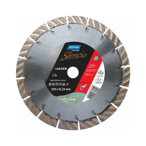 

Бесшумный алмазный диск для резки бетона Norton Clipper Silencio 230 x 22.23 мм (70184630308)