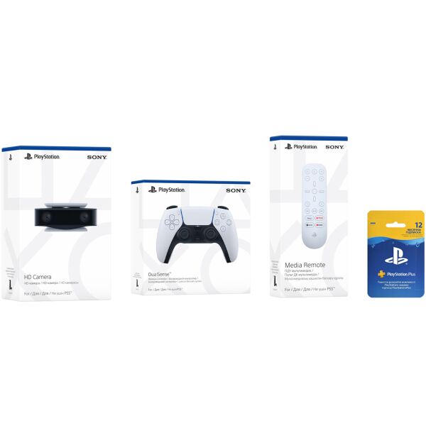 

Комплект DualSense + Media Remote + HD-камера + PS Plus 12мес