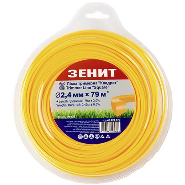 

Леска для триммера Зенит "Квадрат" 2,4 мм × 79 м 40424079