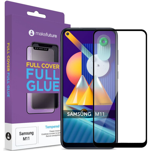 

Защитное стекло MakeFuture Full Cover Full Glue Black для Samsung M11 (M115)