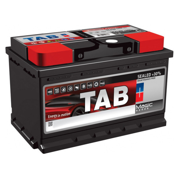 

Автомобильный аккумулятор TAB Magic 78 Ah/12V (0) Euro 189080