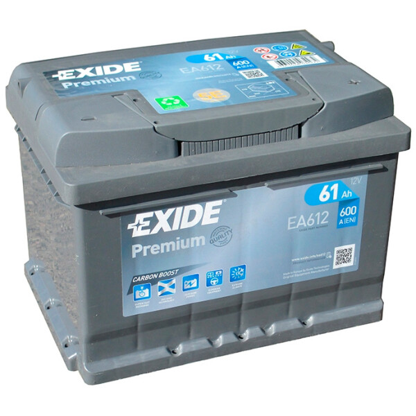 

Автомобильный аккумулятор EXIDE Premium 6CT 61Ah (Низкий) [–|+] (EA612)