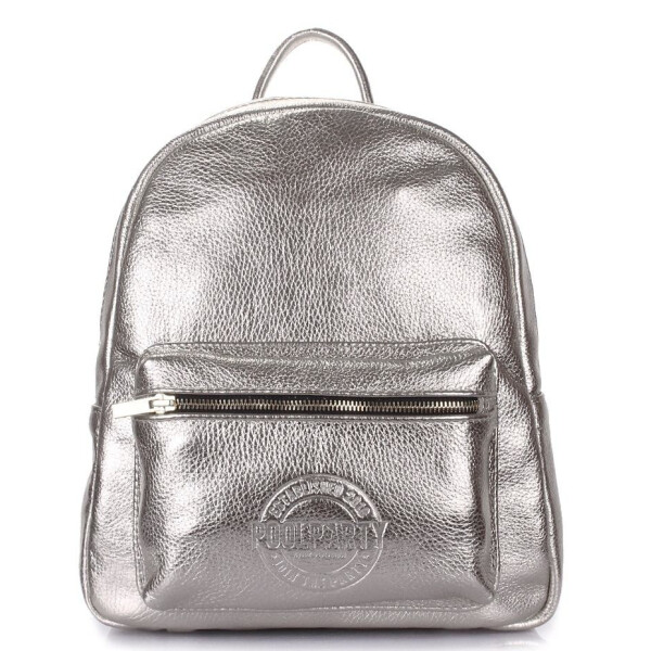 

Рюкзак PoolParty женский кожаный xs silver