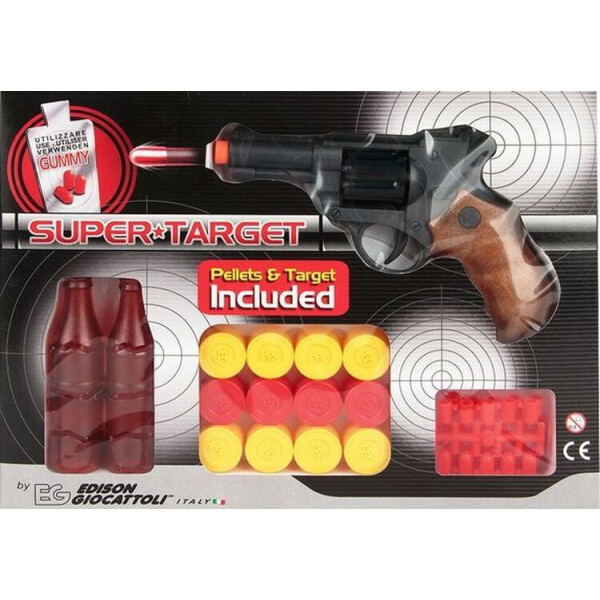 

Игрушечный пистолет на пульках Edison Giocattoli Supertarget 19см 6-зарядный с мишенями (480/21) (ED-0480210)