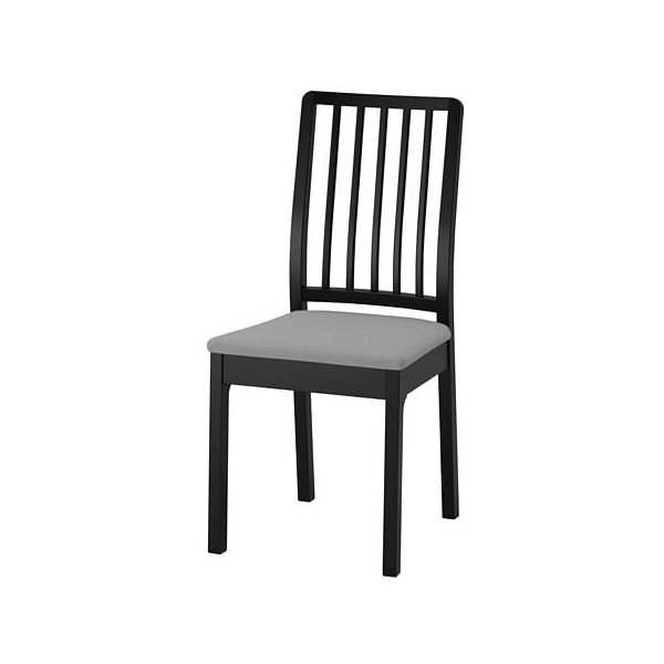 

IKEA EKEDALEN черный светло-серая подушка (004.343.95)