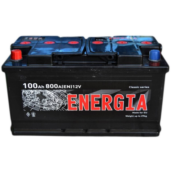 

Аккумулятор ENERGIA 100А (+/-) (800EN) (д352*ш175*в190)