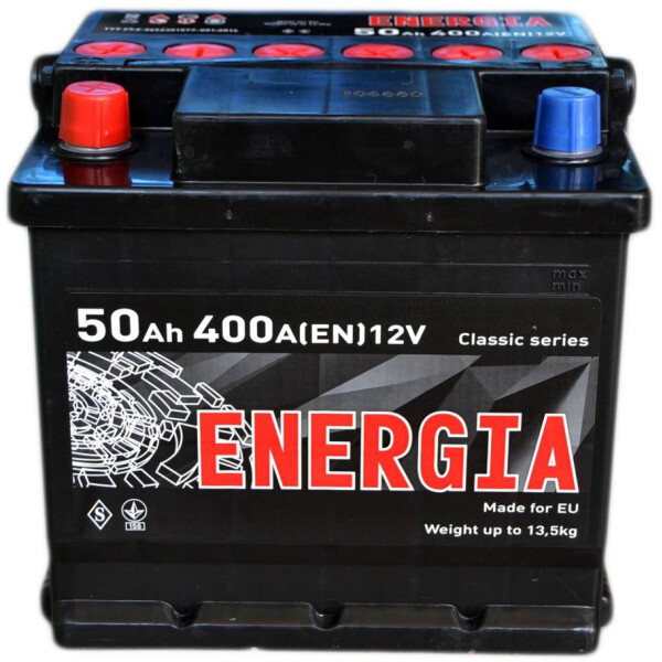 

Автомобильный аккумулятор ENERGIA 50А (+/-) (400EN) (д215*ш175*в190)