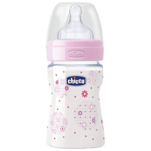 

Пластиковая бутылочка Chicco Well-Being c силиконовой соской для девочек 0+ 150 мл (20611.10.50)