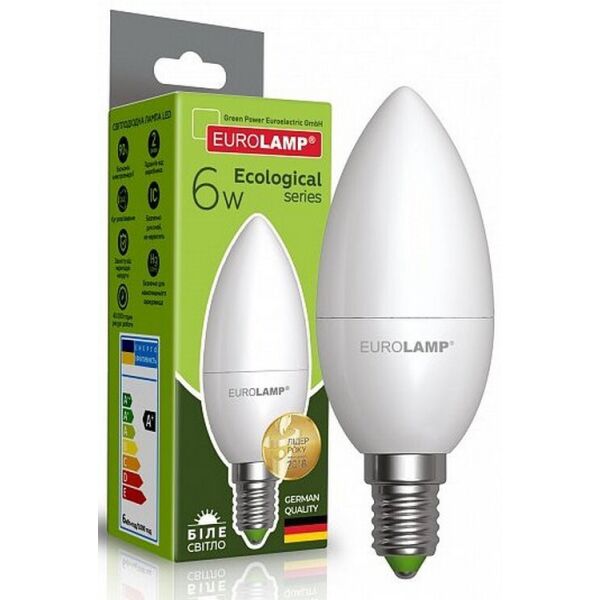 

Лампа светодиодная EUROLAMP ЕКО CL 6W E14 4000K (LED-CL-06144(P))