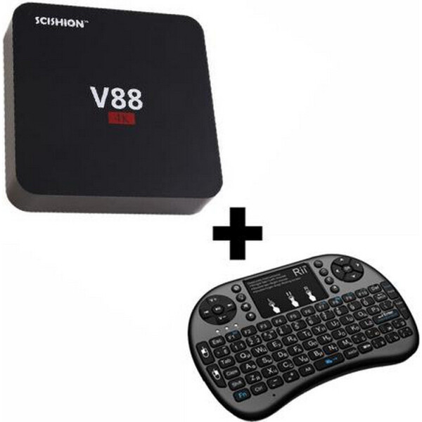 

Ott SCISHION V88 Smart TV Box + Беспроводная мини-клавиатура i8