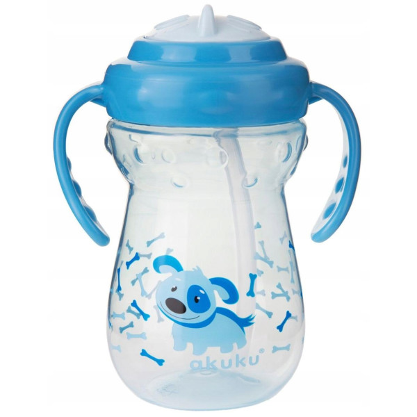 

Поильник спортивный с ручками и трубочкой Akuku A0269 blue 12+ 360 мл.