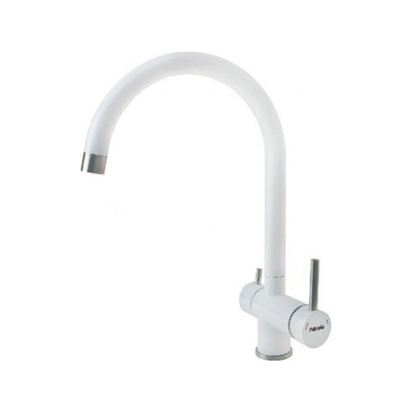 

Смеситель кухонный Fabiano FKM 31.5 S/Steel Alpine White