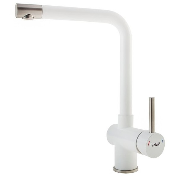 

Смеситель для кухни Fabiano FKM 45 S/Steel Alpine White белый