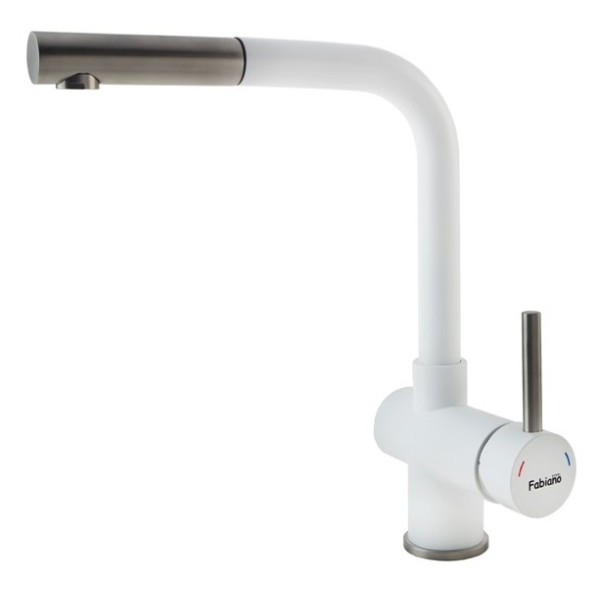 

Смеситель для кухни Fabiano FKM 46P S/Steel Alpine White белый