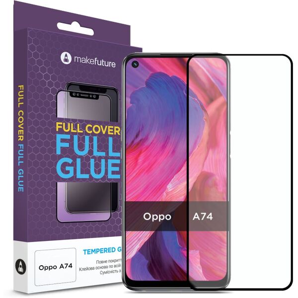 

Защитное стекло MakeFuture Full Cover Full Glue Black для OPPO A74