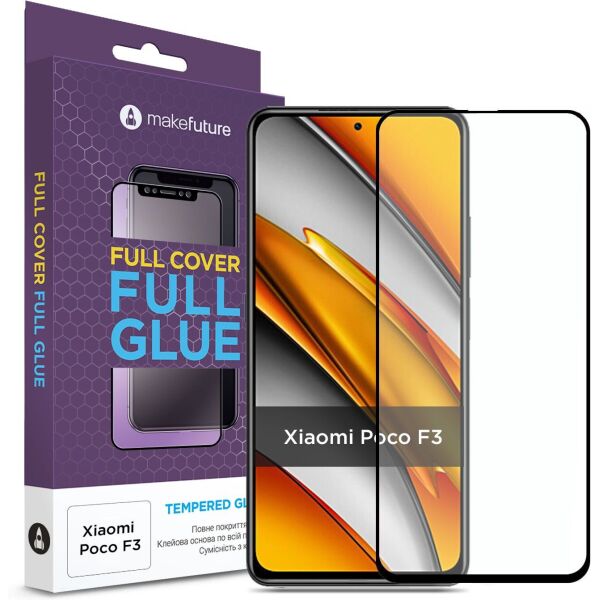 

Защитное стекло MakeFuture Full Cover Full Glue Black для Poco F3
