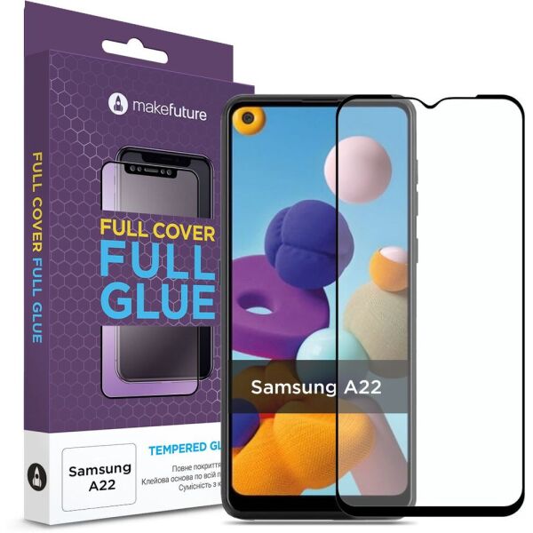 

Защитное стекло MakeFuture Full Cover Full Glue Black для Samsung A22 (A225)