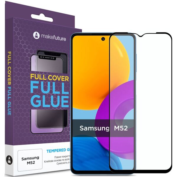 

Защитное стекло MakeFuture Full Cover Full Glue Black для Samsung M52 (M526)