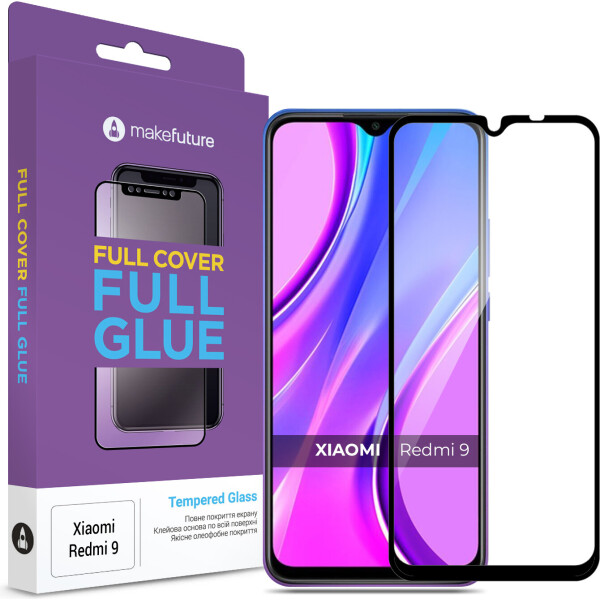 

Защитное стекло MakeFuture Full Cover Full Glue Black для Xiaomi Redmi 9