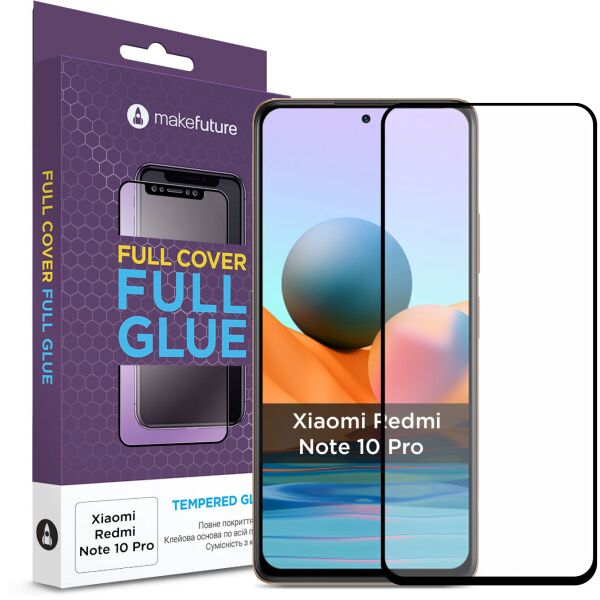 

Защитное стекло MakeFuture Full Cover Full Glue Black для Xiaomi Redmi Note 10 5G