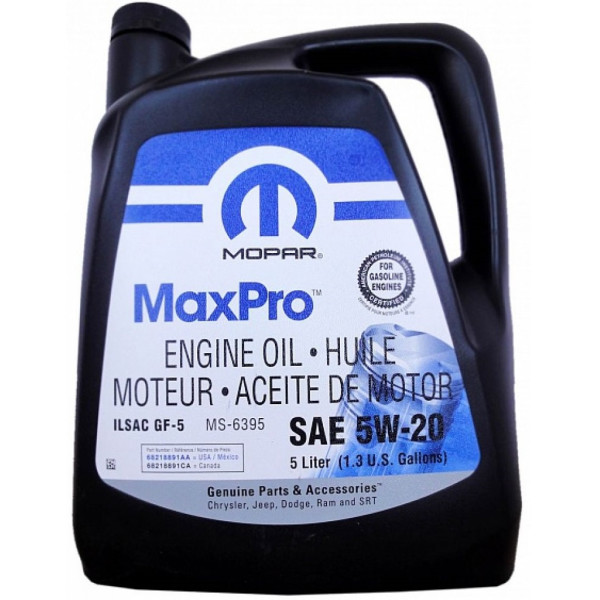 

Mopar MAXPRO SAE 5W-20, 5 л (68218891AC)