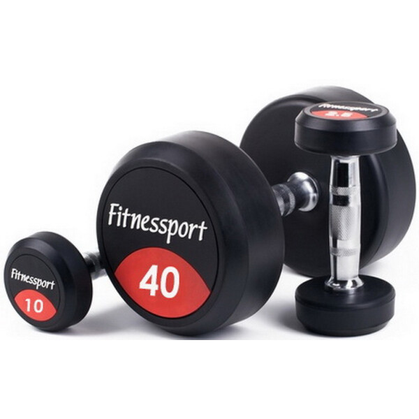 

Обрезиненный гантельный ряд от 10 до 40кг. (13пар) Fitnessport (FDS-10 10/40kg)