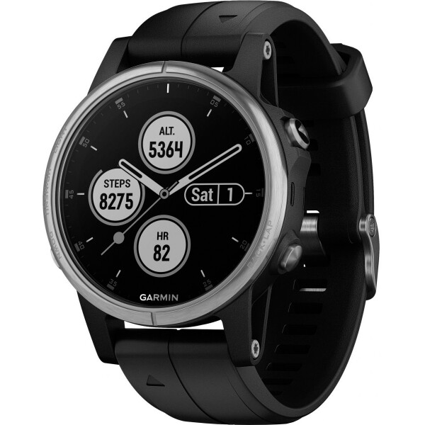 

Garmin Fenix 5S Plus Glass Silver with Black Band (010-01987-21)